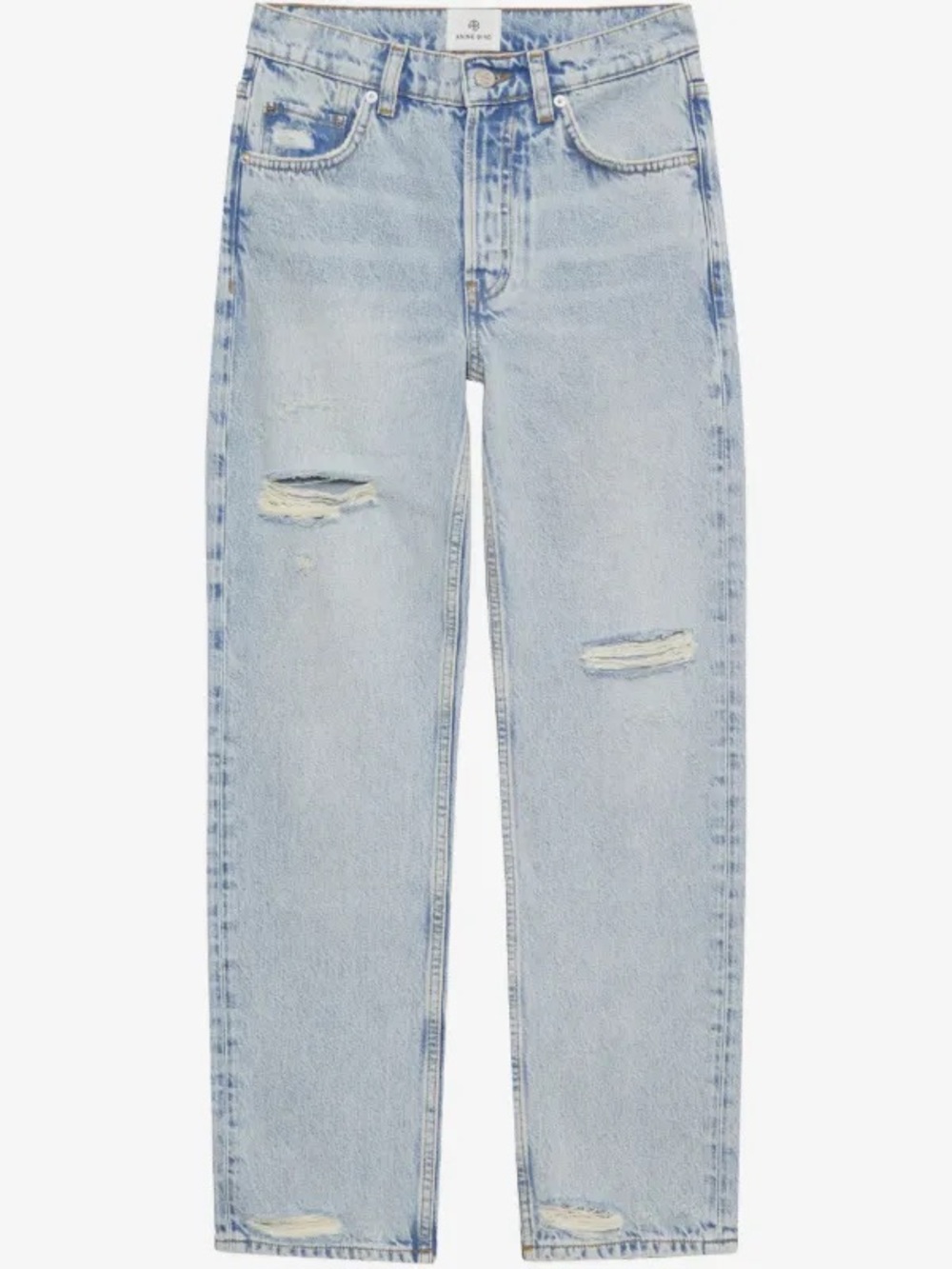 Anine Bing Jeans. Distressed Light Blue Boyfriend Jeans, Like New.